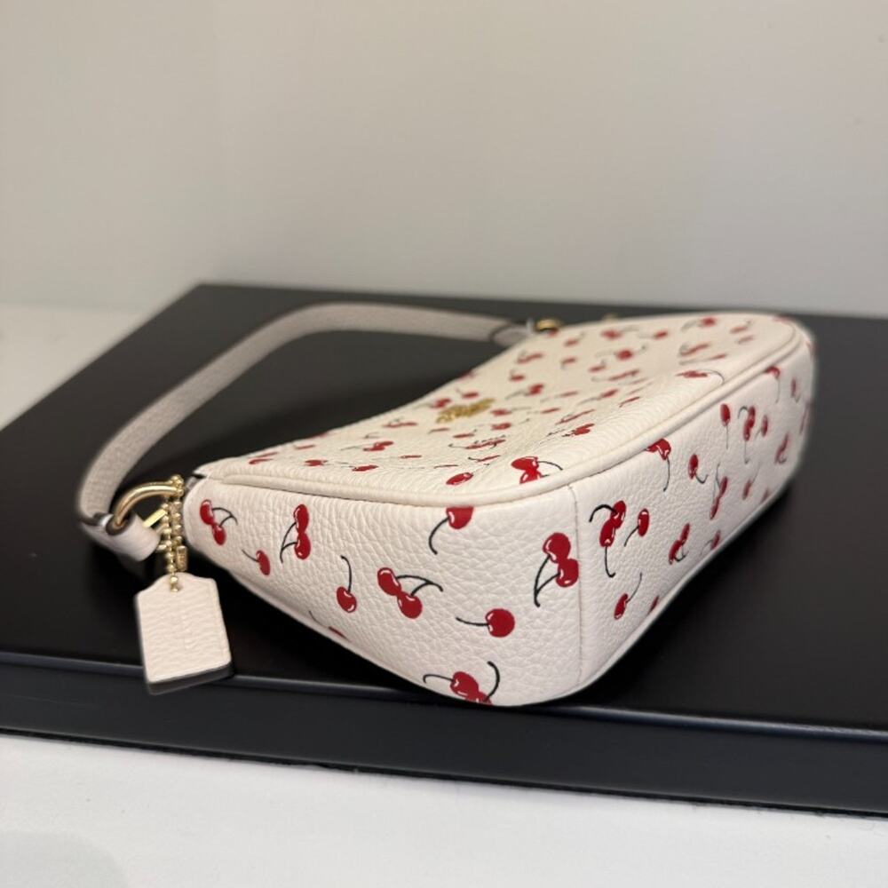 Coach Nolita 19 With Cherry Print CEX29 pebbled leather/Gold/Chalk Mult - Picture 3 of 5